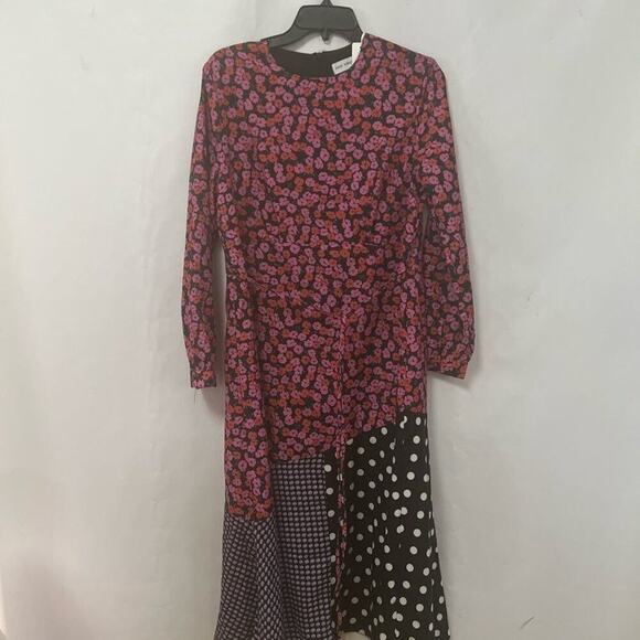 PAPER PARACHUTE MIXED BOTANICAL POLKA DOT MAXI DRESS NWT SIZE L - Picture 3 of 11